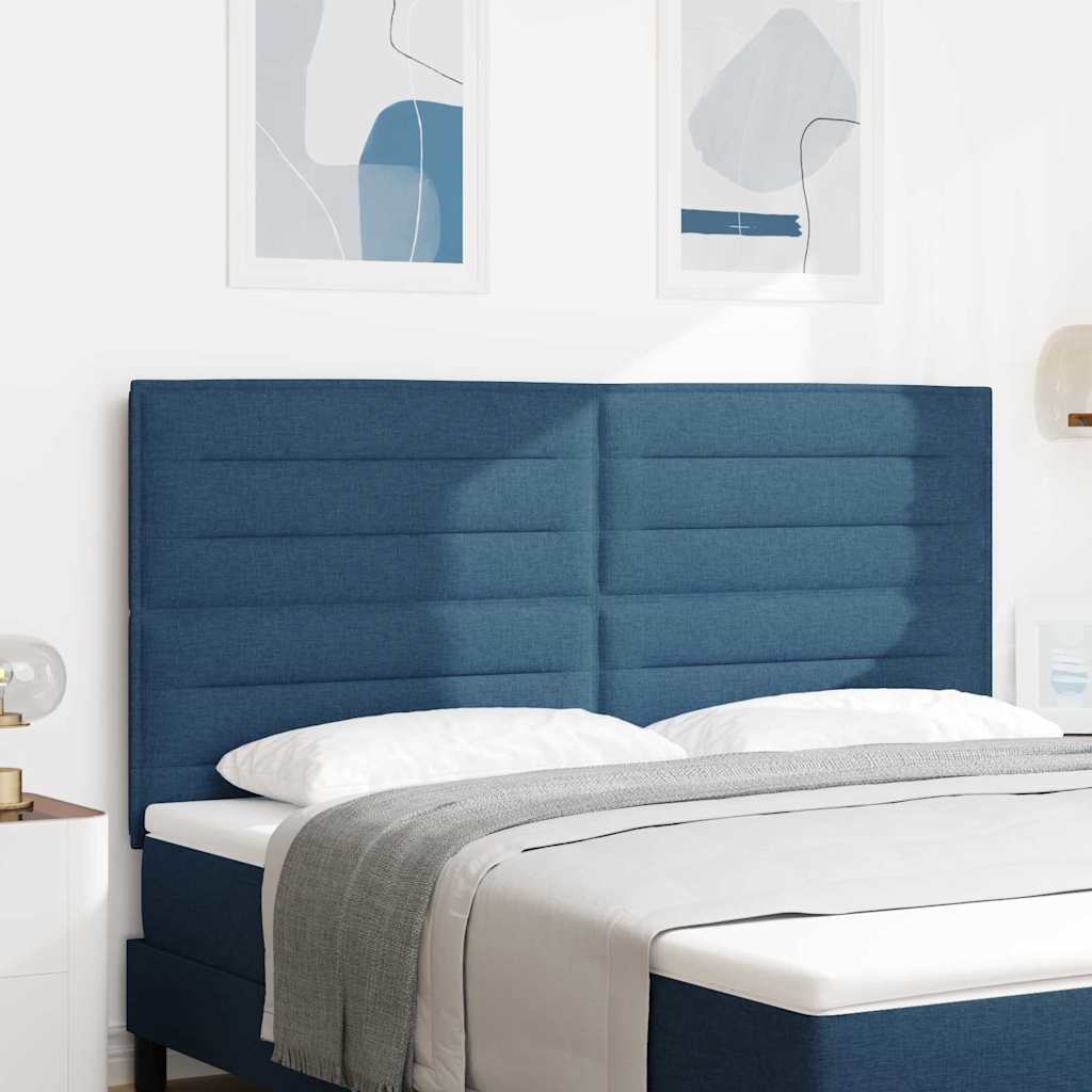 LED Kopfteil mit LED-Lichtleisten Blau 180 cm Stoff