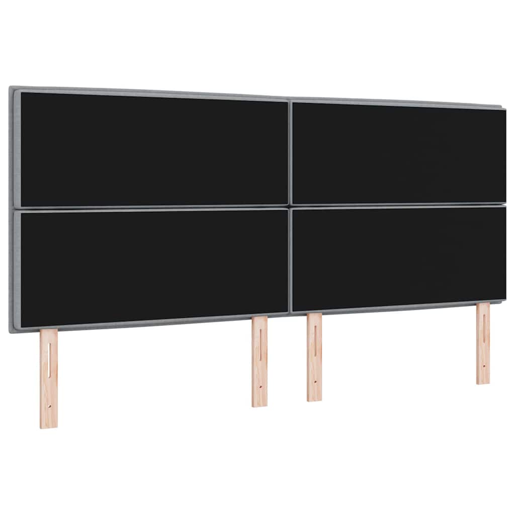 LED Kopfteil mit LED-Lichtleisten Hellgrau 200 cm Stoff