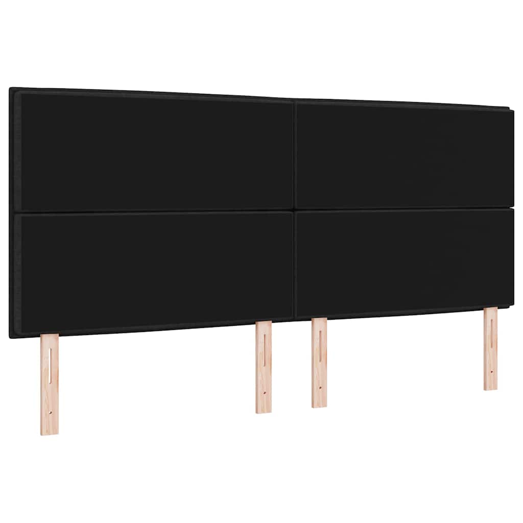 LED Kopfteil mit LED-Lichtleisten Schwarz 200 cm Stoff