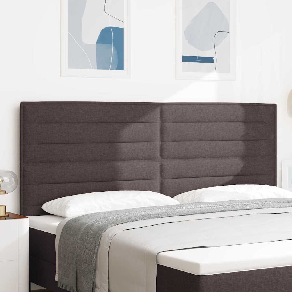 LED Kopfteil mit LED-Lichtleisten Dunkelbraun 200 cm Stoff