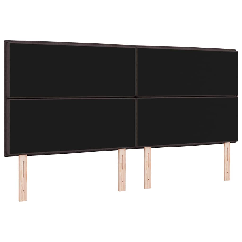 LED Kopfteil mit LED-Lichtleisten Dunkelbraun 200 cm Stoff
