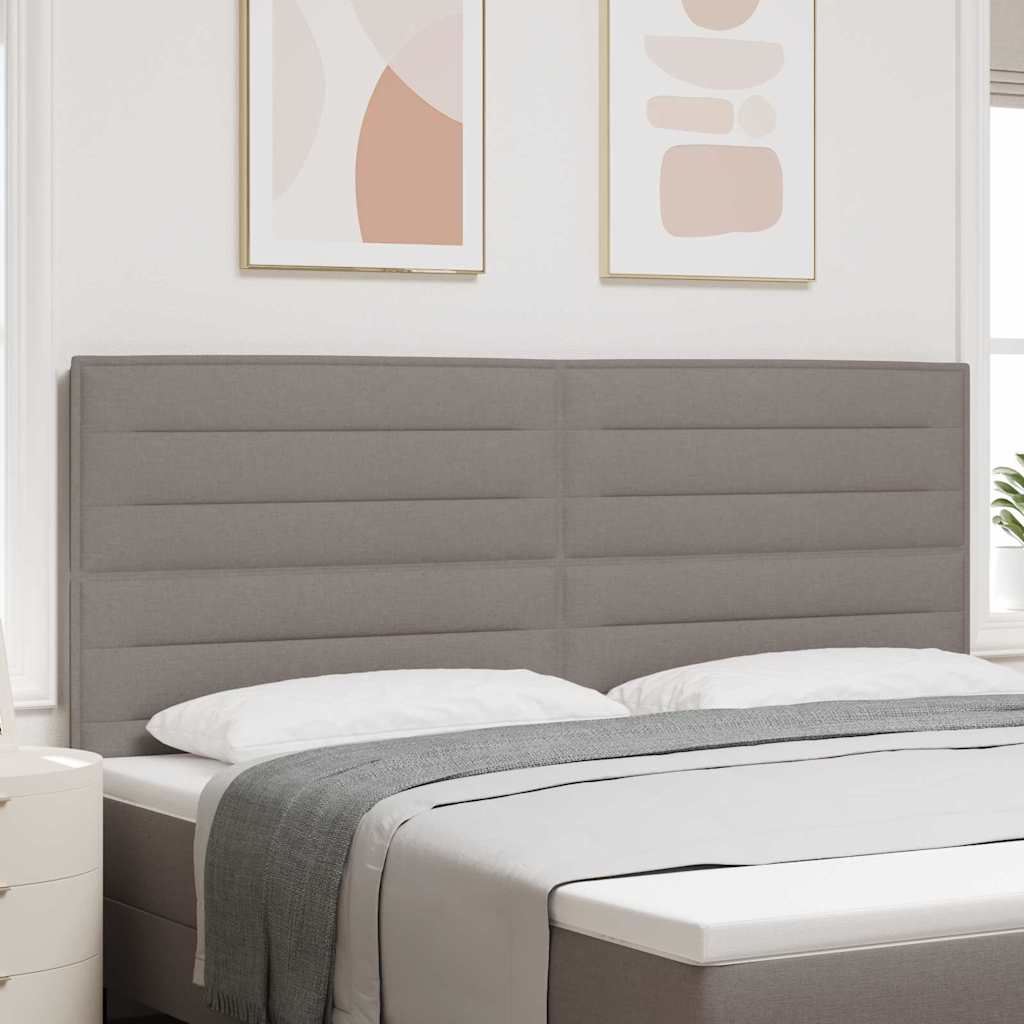 LED Kopfteil mit LED-Lichtleisten Taupe 200 cm Stoff