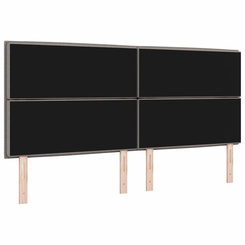 LED Kopfteil mit LED-Lichtleisten Taupe 200 cm Stoff
