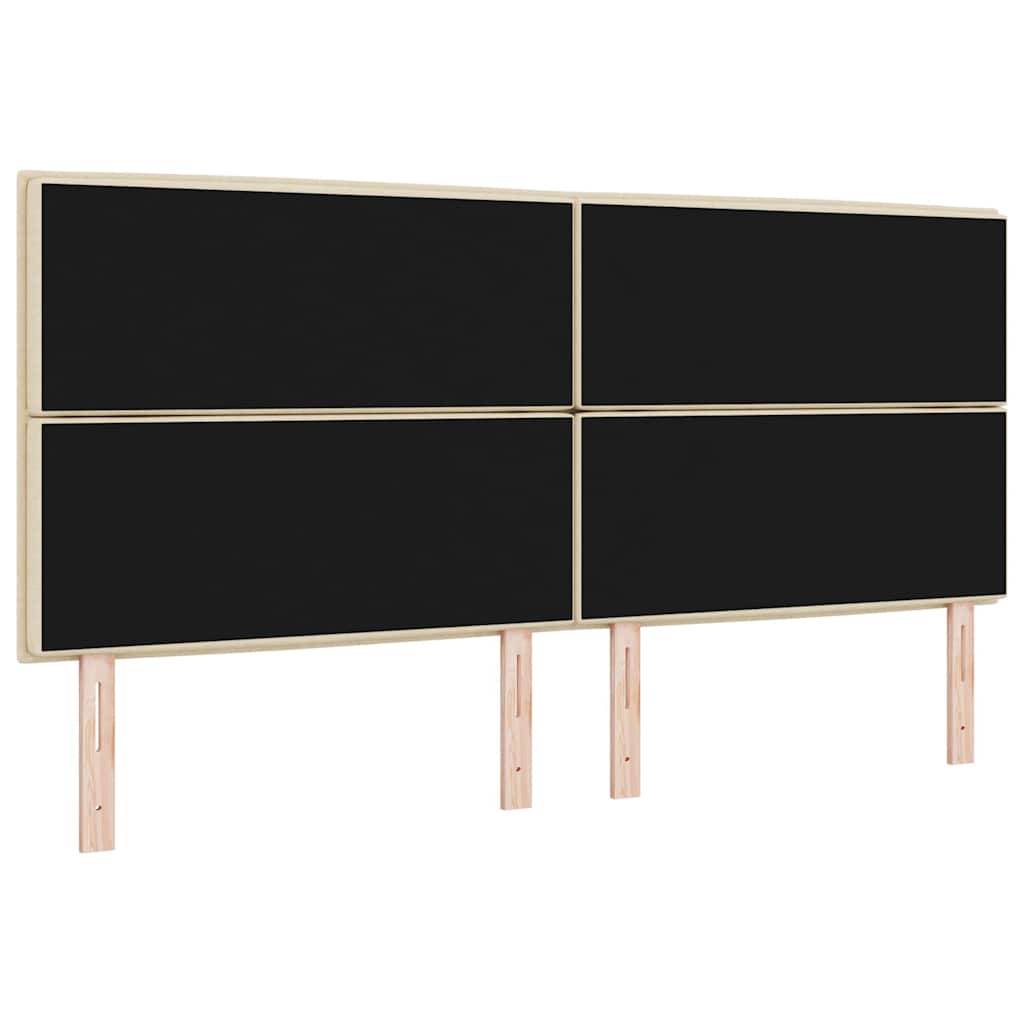 LED Kopfteil mit LED-Lichtleisten Creme 200 cm Stoff