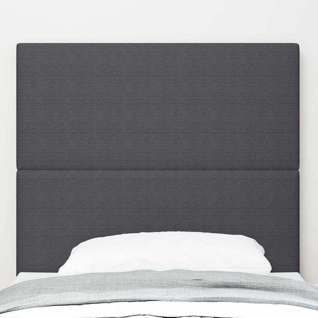 LED Kopfteil mit LED-Lichtleisten Dunkelgrau 80 cm Cordstoff
