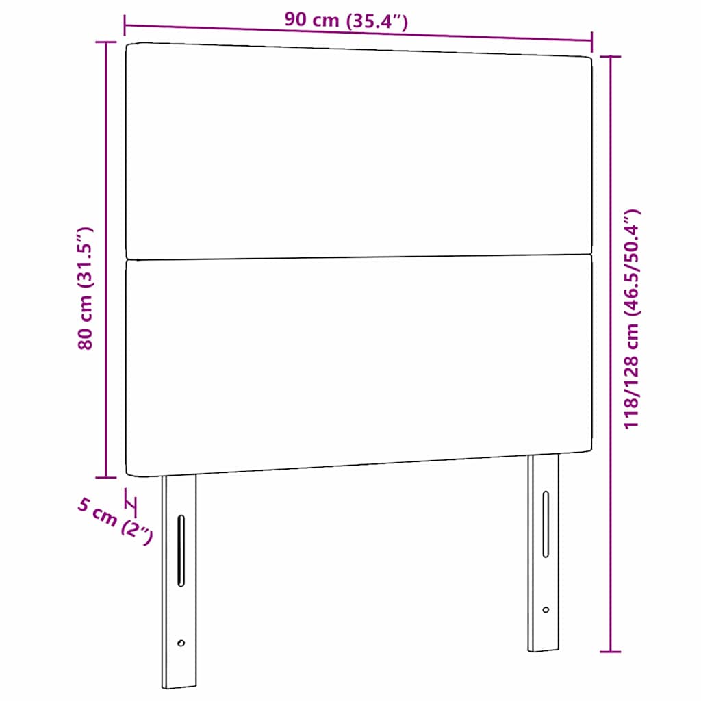 LED Kopfteil mit LED-Lichtleisten Creme 90 cm Cordstoff
