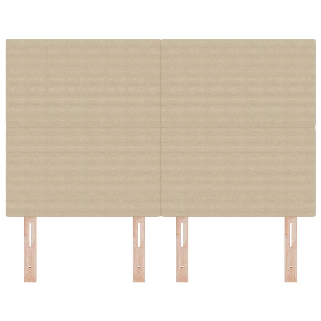 LED Kopfteil mit LED-Lichtleisten Grau-Grün 144 cm Cordstoff