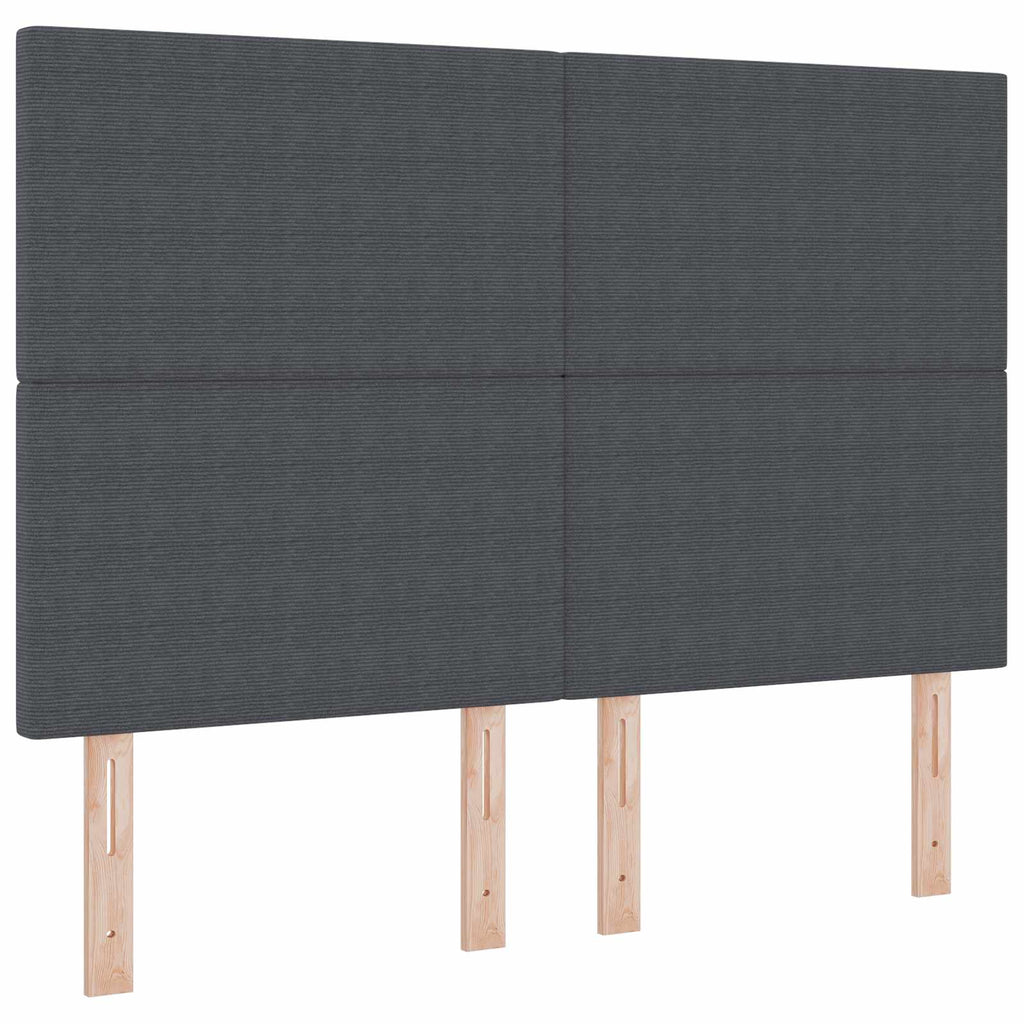LED Kopfteil mit LED-Lichtleisten Dunkelgrau 160 cm Cordstoff