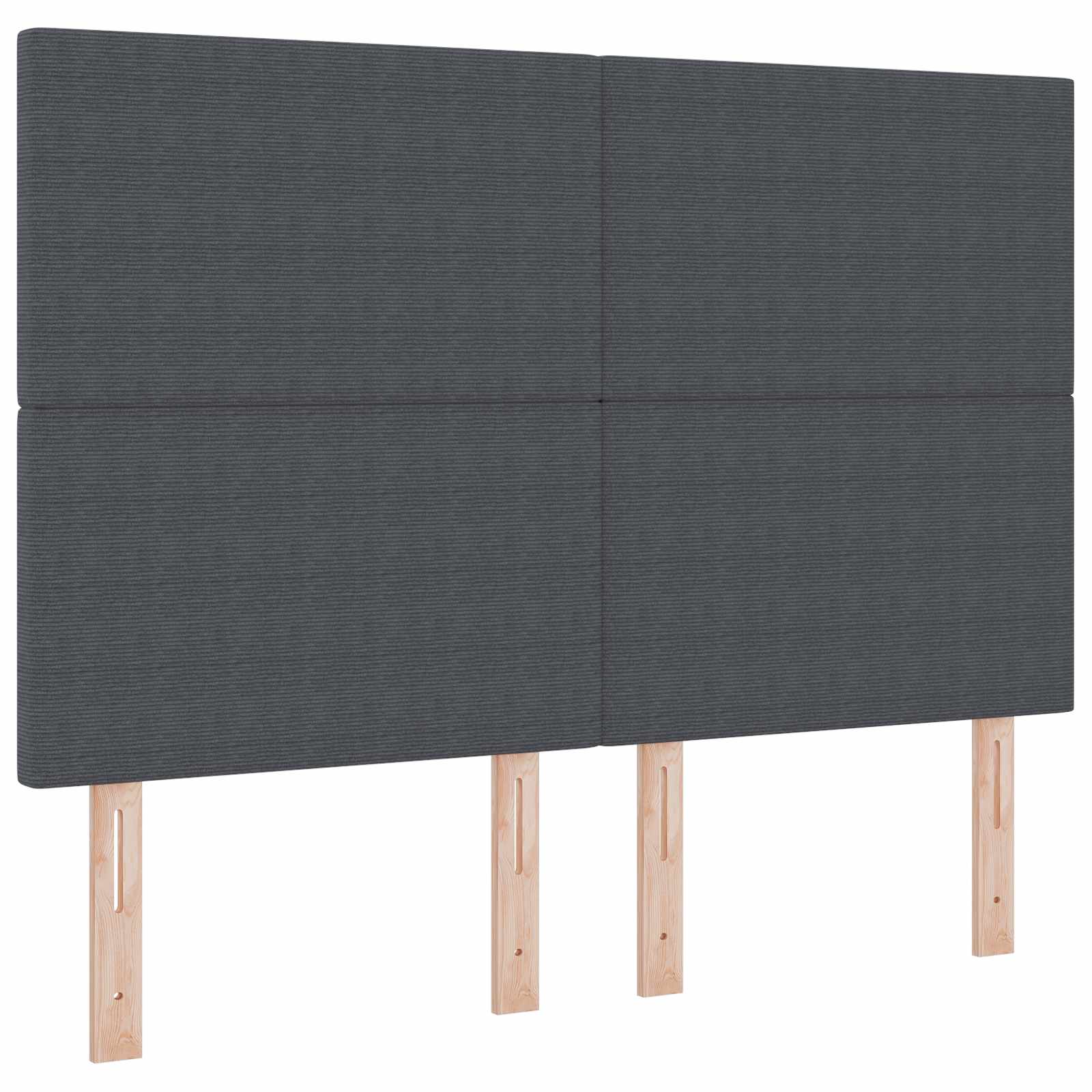 LED Kopfteil mit LED-Lichtleisten Dunkelgrau 160 cm Cordstoff