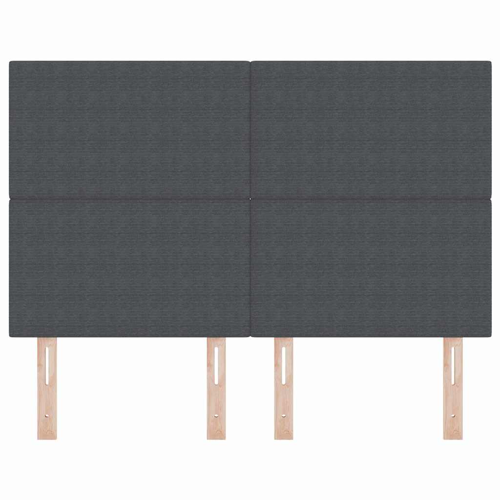 LED Kopfteil mit LED-Lichtleisten Dunkelgrau 160 cm Cordstoff