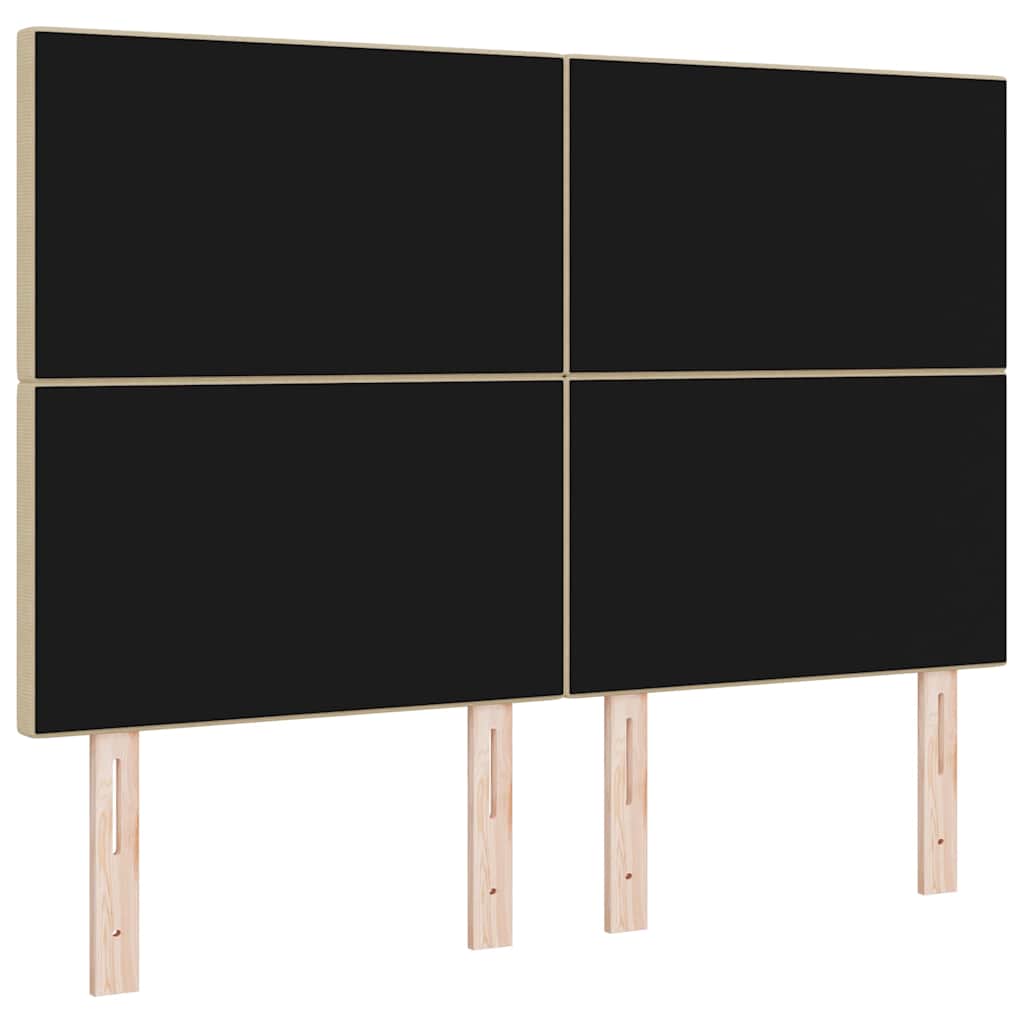 LED Kopfteil mit LED-Lichtleisten Grau-Grün 160 cm Cordstoff