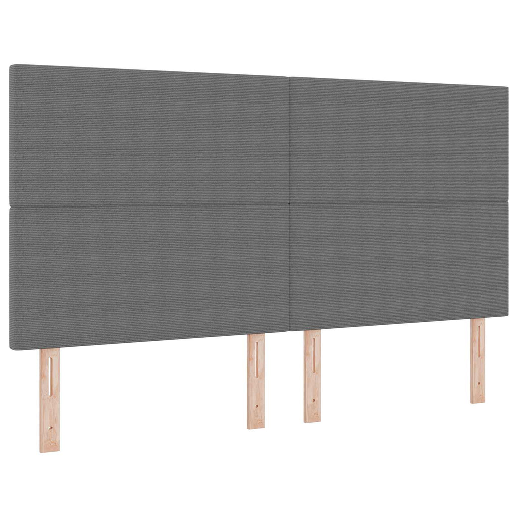 LED Kopfteil mit LED-Lichtleisten Hellgrau 180 cm Cordstoff