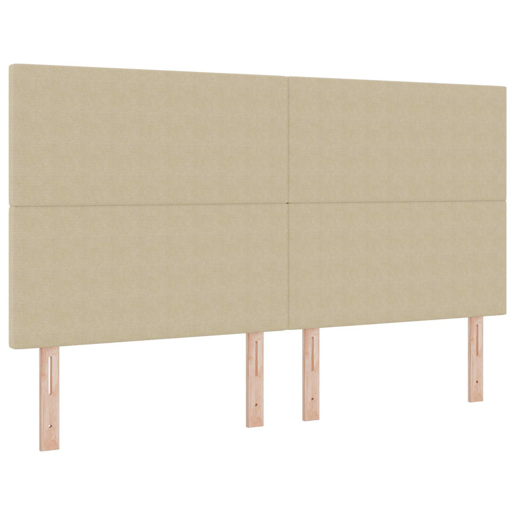 LED Kopfteil mit LED-Lichtleisten Grau-Grün 180 cm Cordstoff