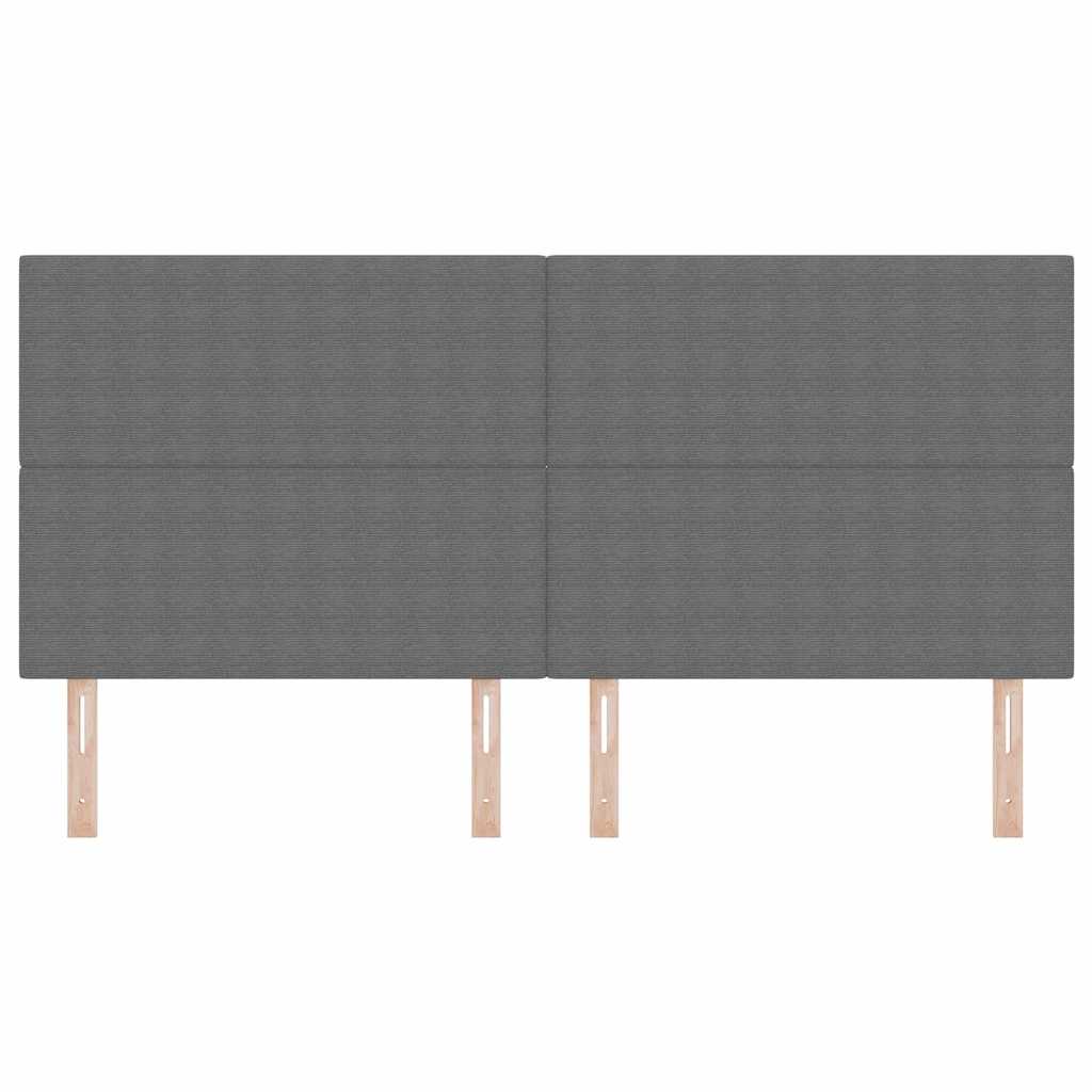 LED Kopfteil mit LED-Lichtleisten Hellgrau 200 cm Cordstoff