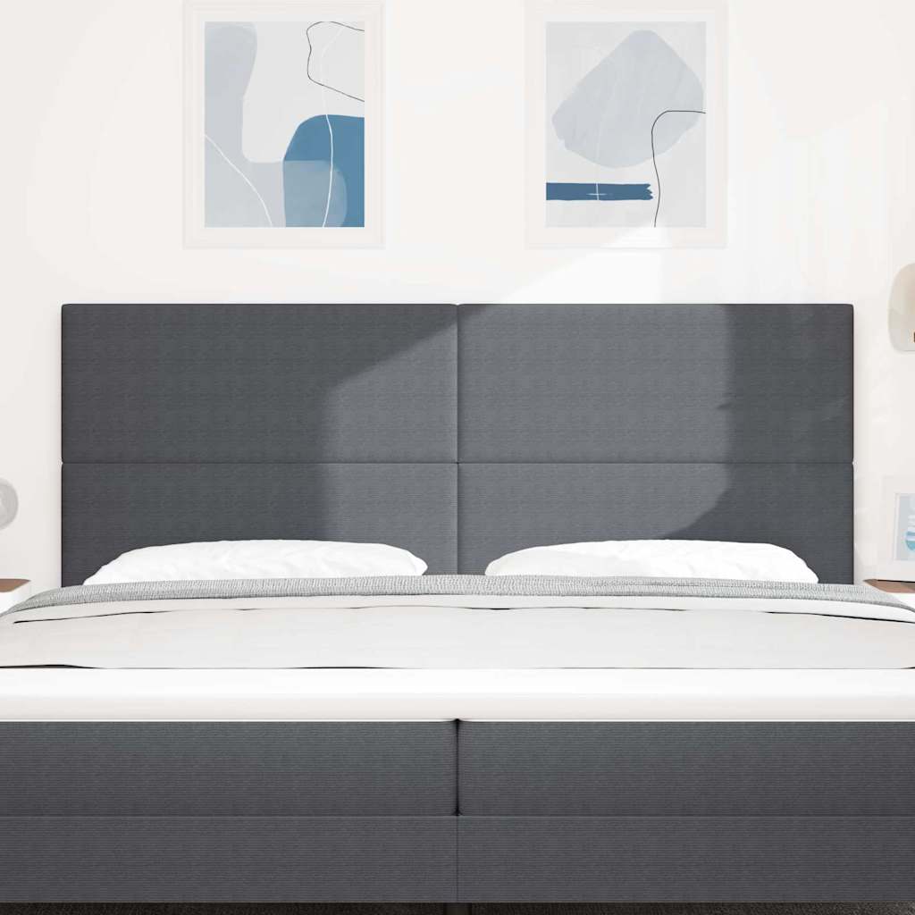 LED Kopfteil mit LED-Lichtleisten Dunkelgrau 200 cm Cordstoff