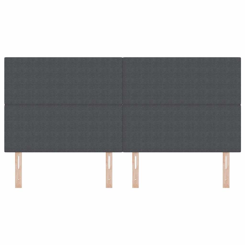 LED Kopfteil mit LED-Lichtleisten Dunkelgrau 200 cm Cordstoff