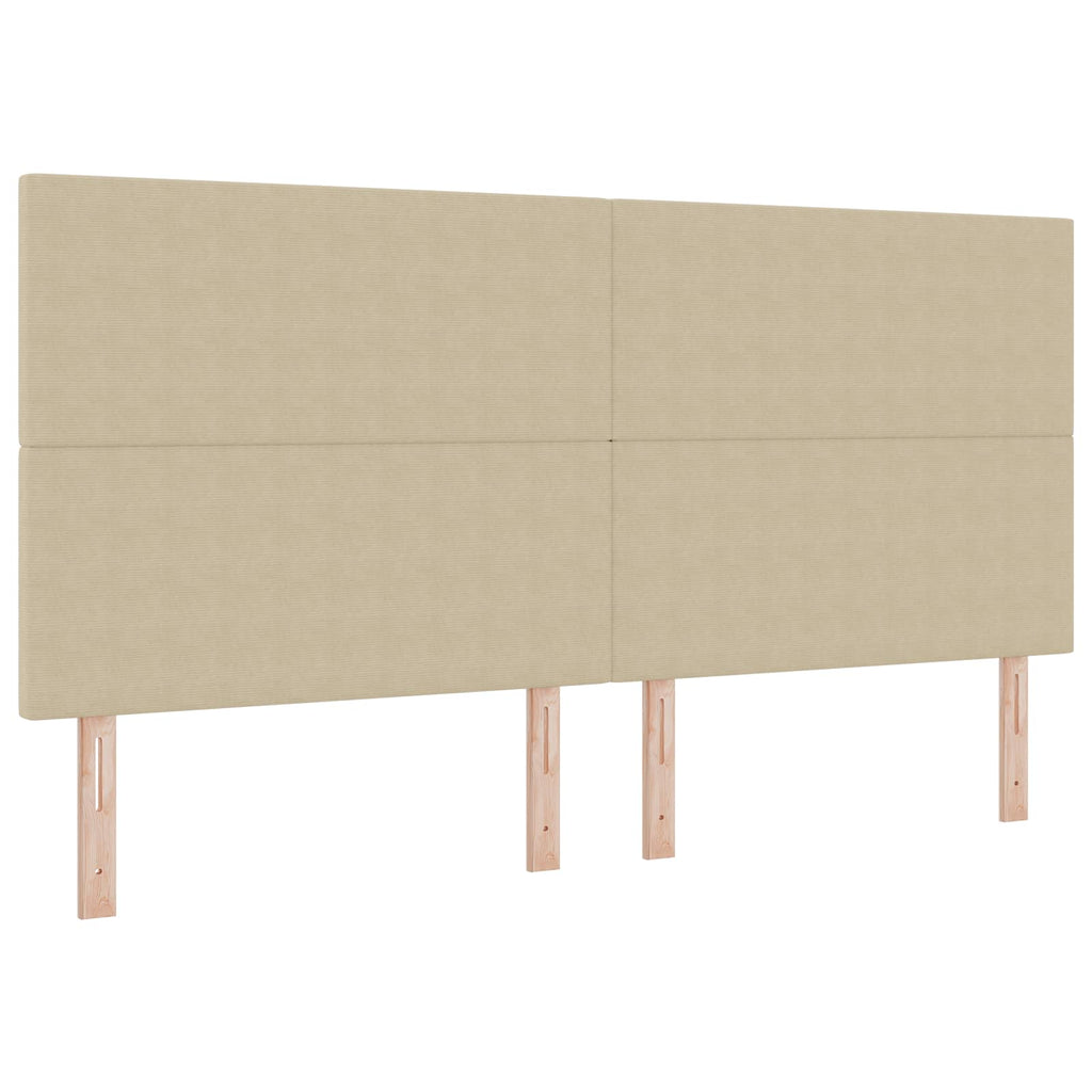 LED Kopfteil mit LED-Lichtleisten Grau-Grün 200 cm Cordstoff