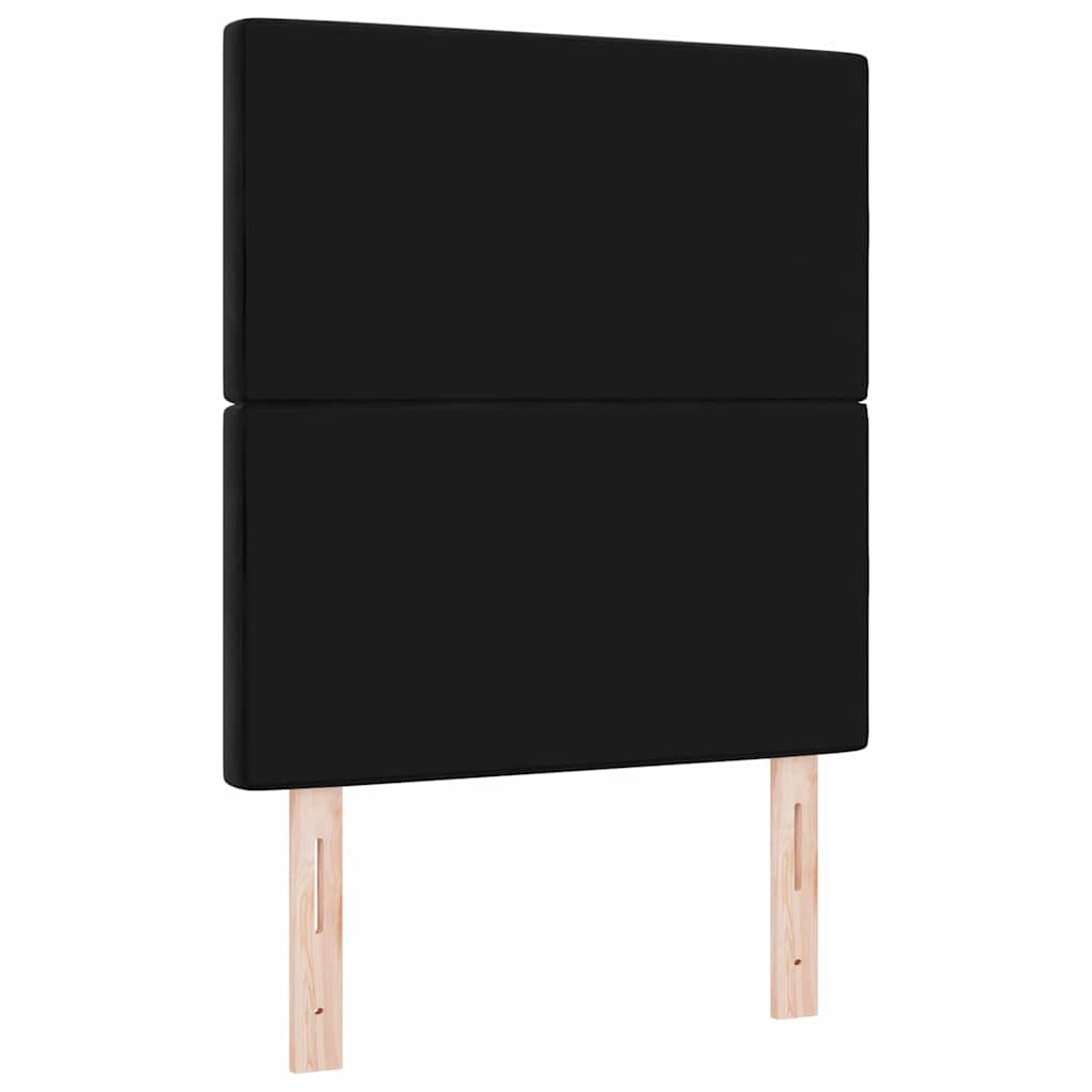 LED Kopfteil mit LED-Lichtleisten Schwarz 80 cm Samt