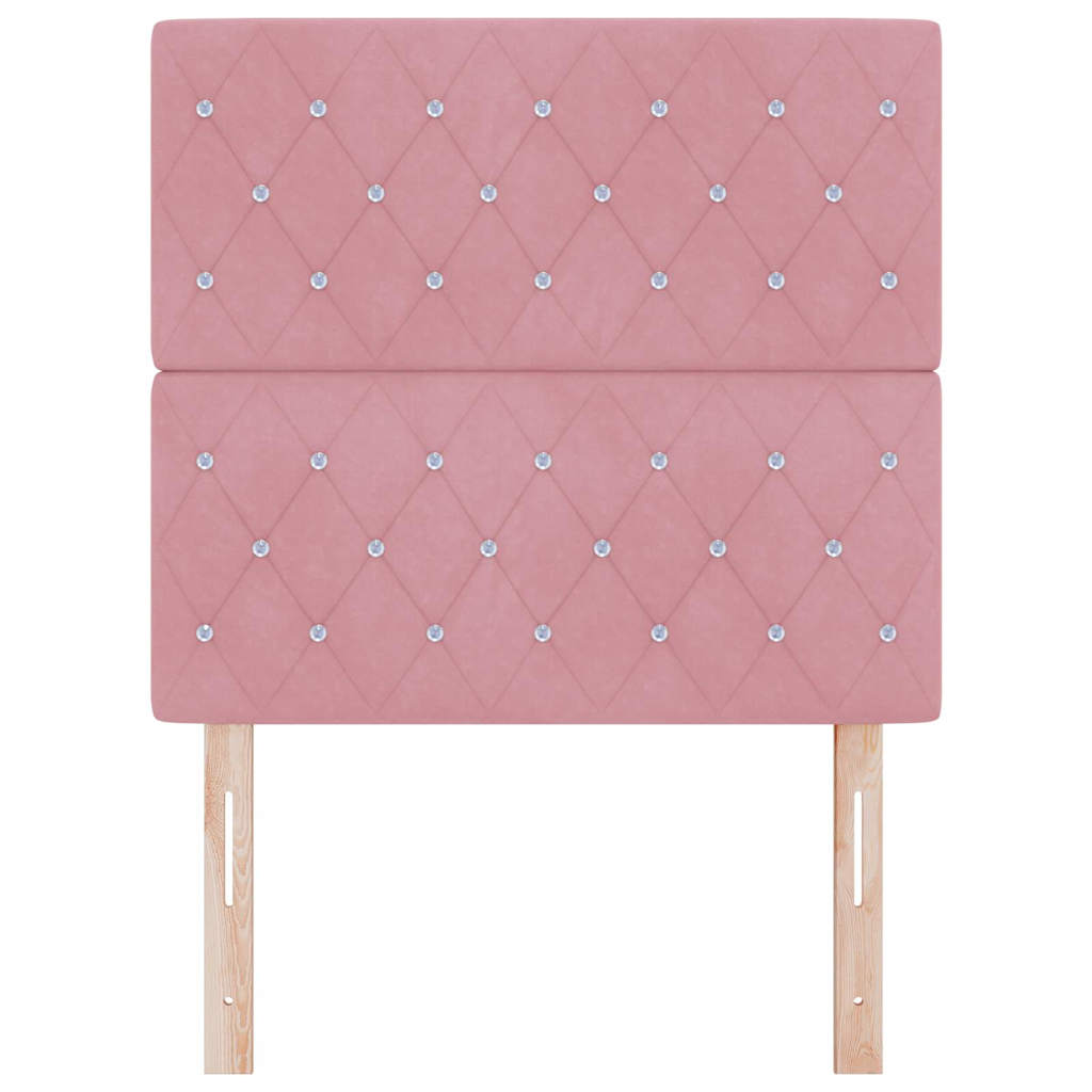 LED Kopfteil mit LED-Lichtleisten mit Kopfteil Rosa 90 cm Samt