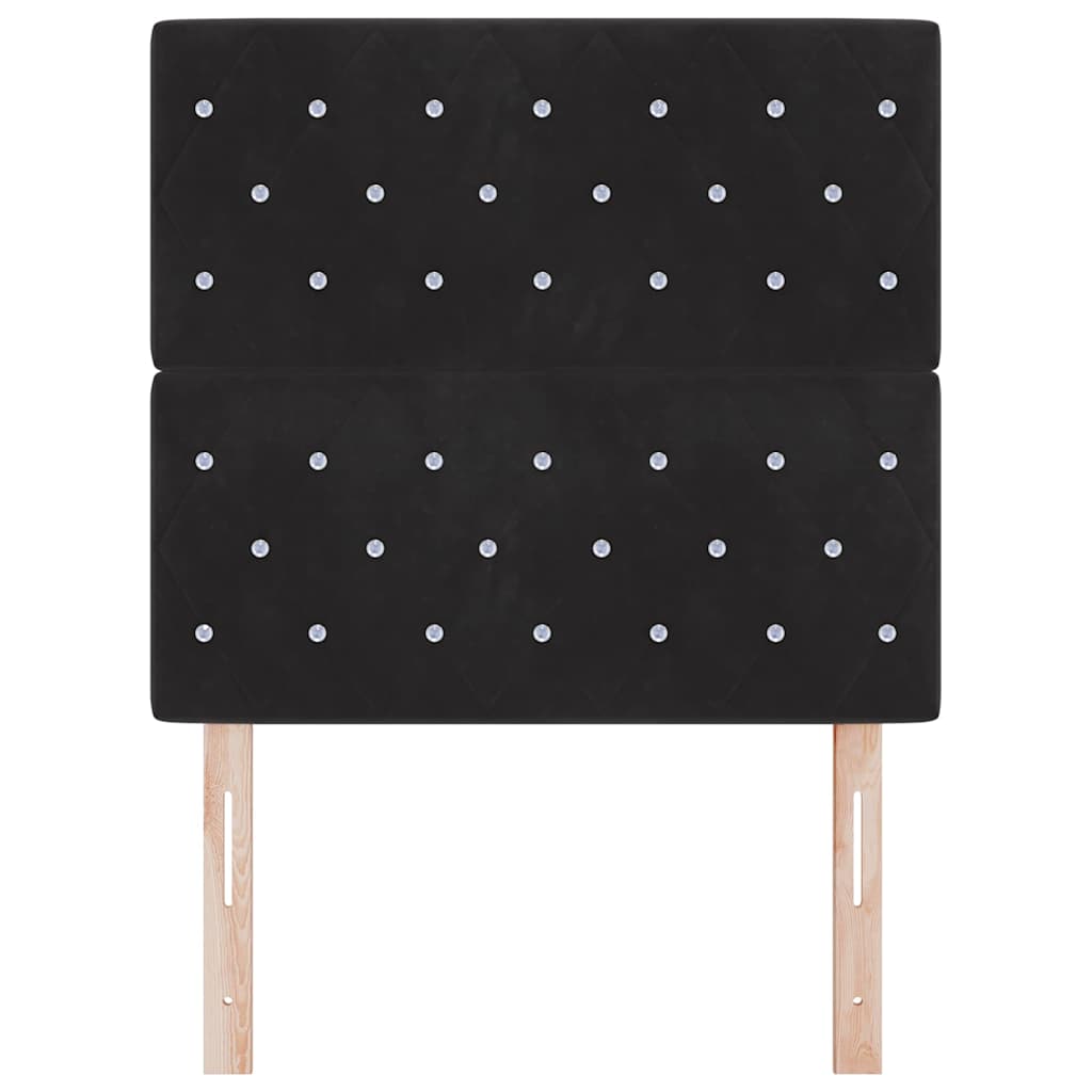 LED Kopfteil mit LED-Lichtleisten Schwarz 100 cm Samt