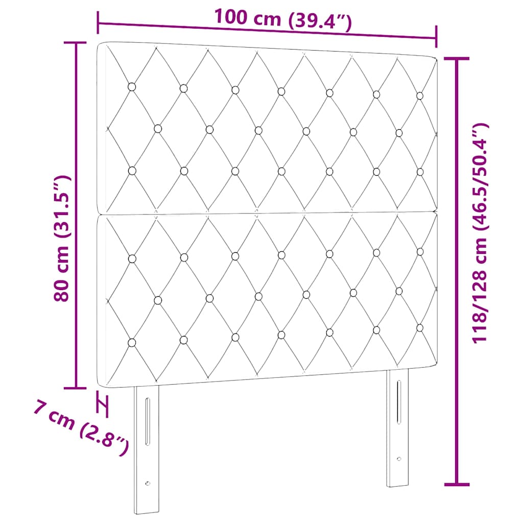 LED Kopfteil mit LED-Lichtleisten Dunkelgrün 100 cm Samt