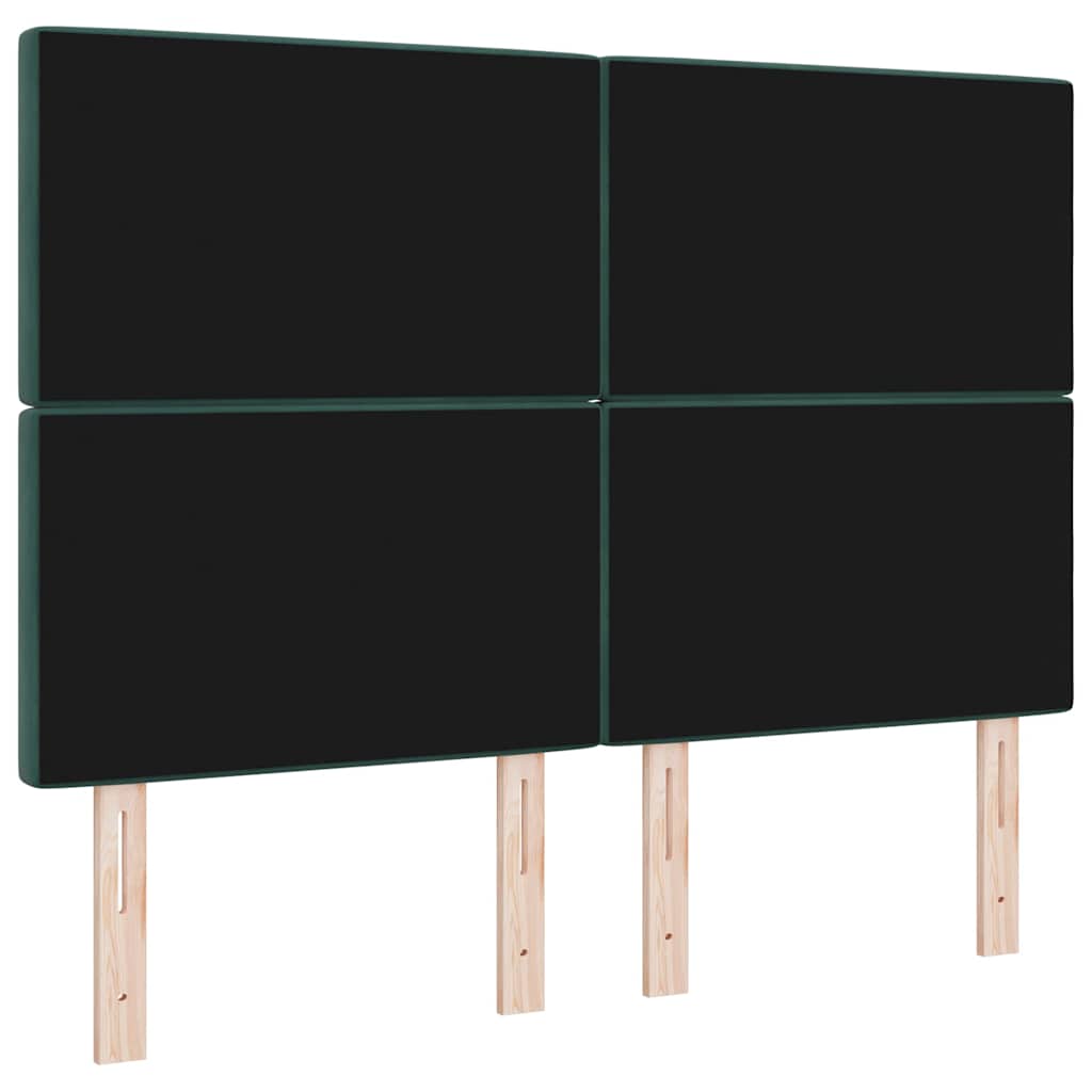 LED Kopfteil mit LED-Lichtleisten Dunkelgrün 144 cm Samt
