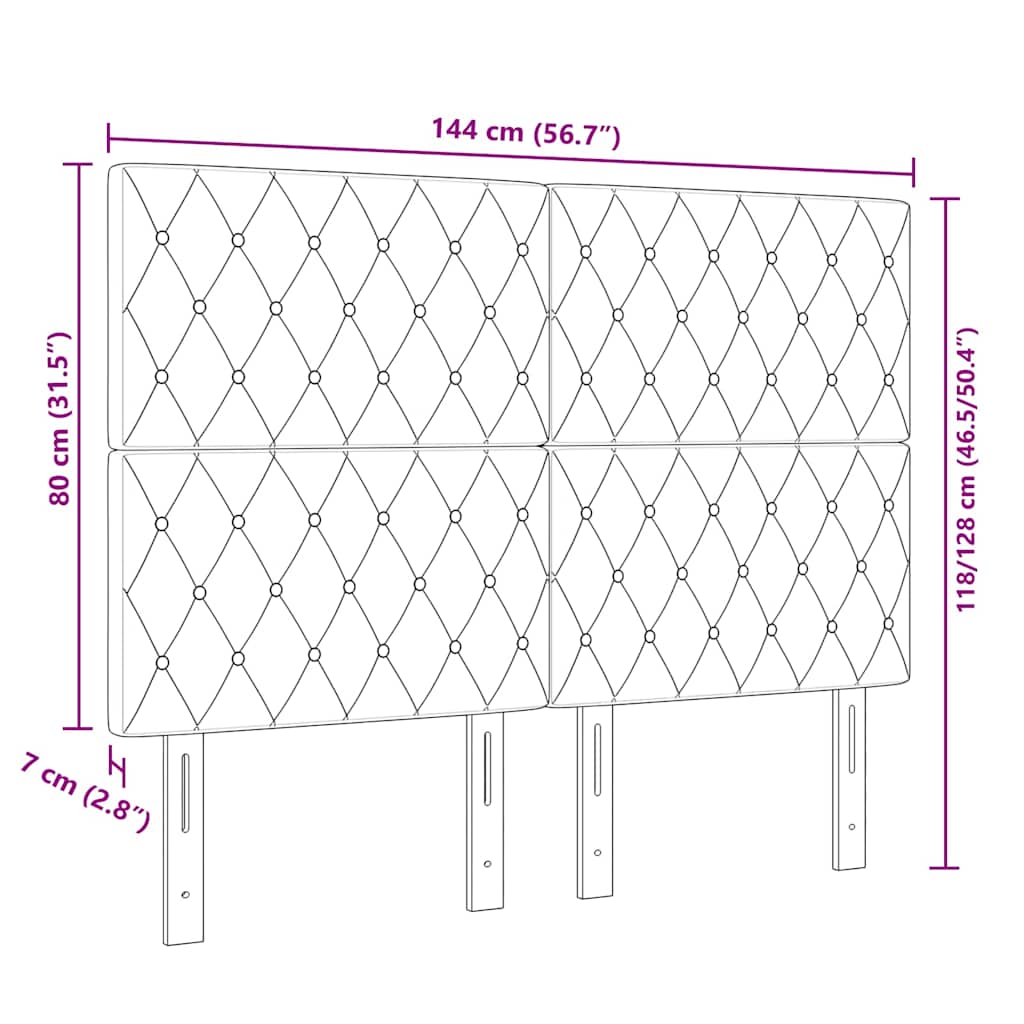 LED Kopfteil mit LED-Lichtleisten Dunkelblau 144 cm Samt