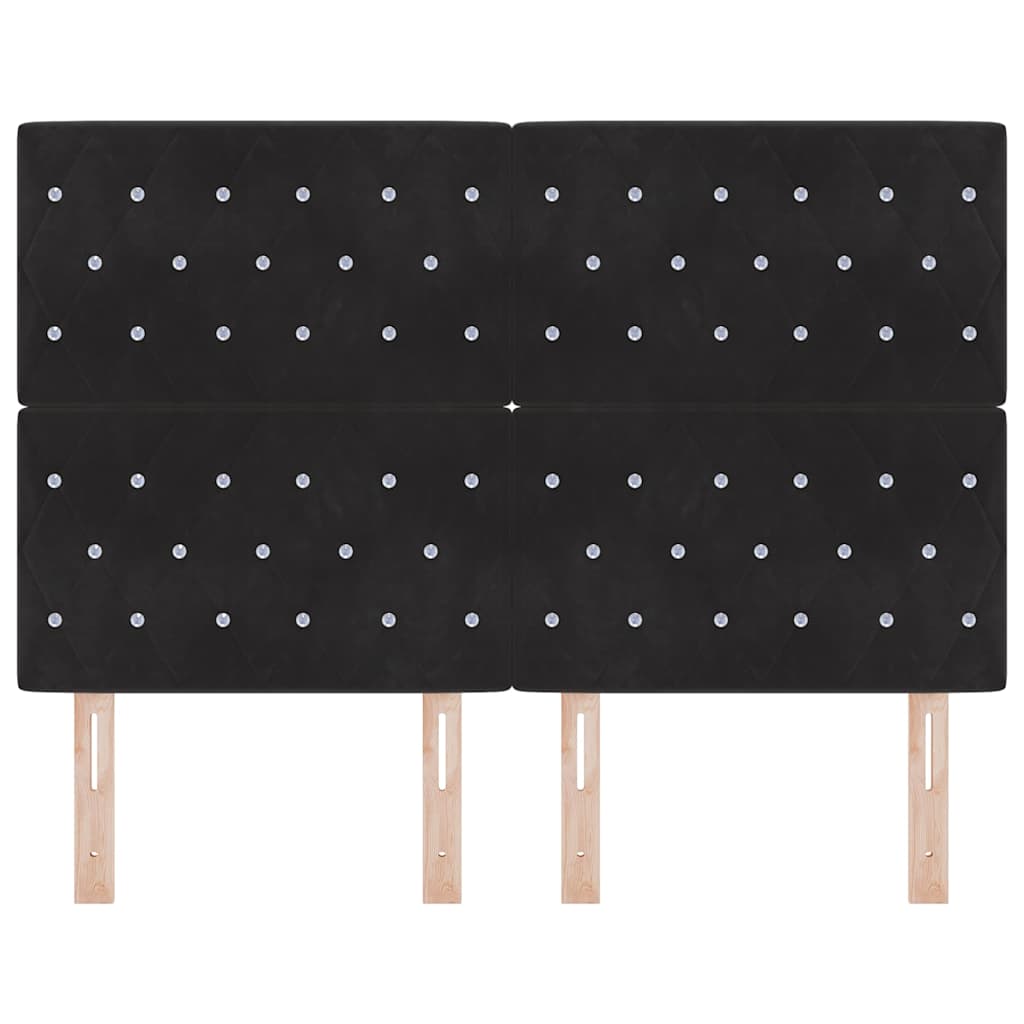 LED Kopfteil mit LED-Lichtleisten Schwarz 160 cm Samt