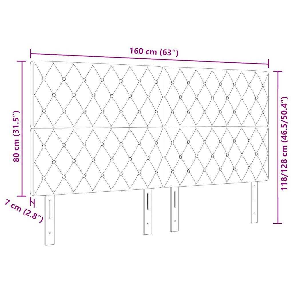 LED Kopfteil mit LED-Lichtleisten Schwarz 160 cm Samt