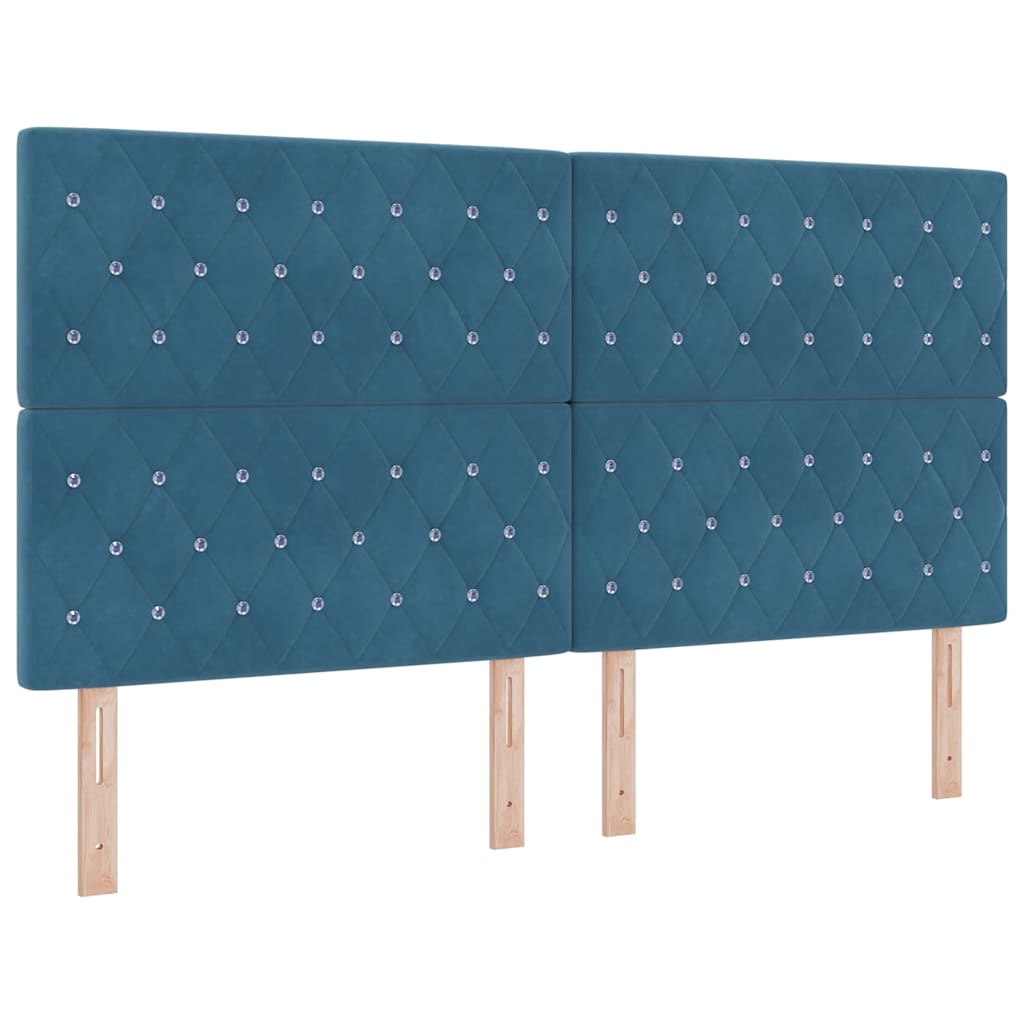 LED Kopfteil mit LED-Lichtleisten Dunkelblau 180 cm Samt