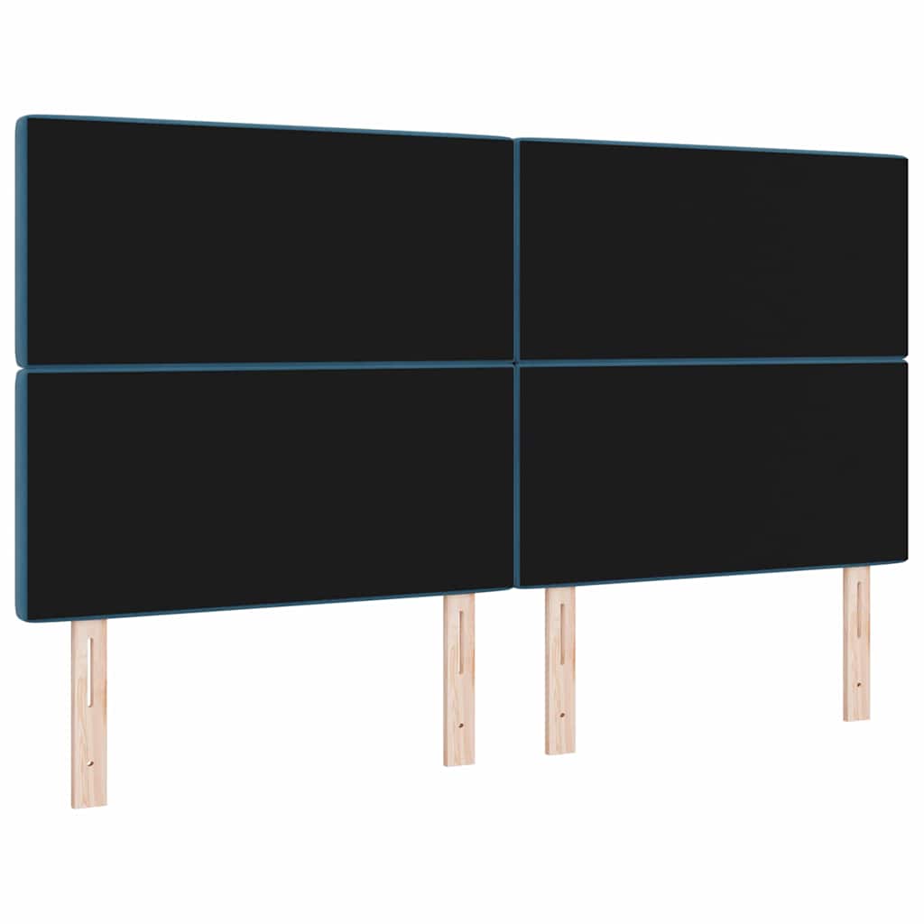 LED Kopfteil mit LED-Lichtleisten Dunkelblau 180 cm Samt