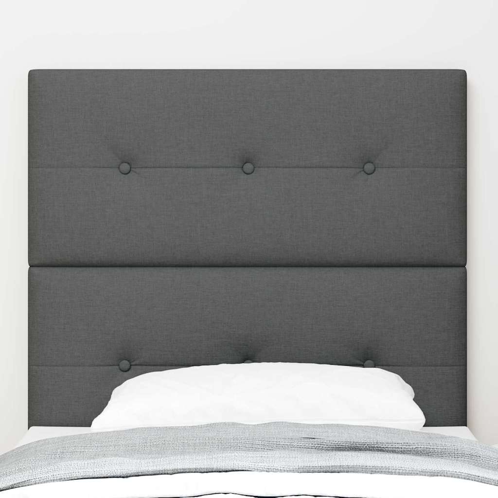 LED Kopfteil mit LED-Lichtleisten Dunkelgrau 80 cm Stoff