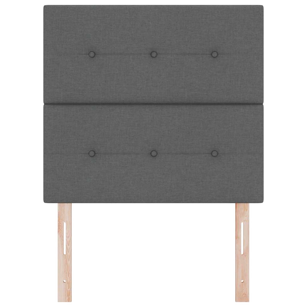 LED Kopfteil mit LED-Lichtleisten Dunkelgrau 80 cm Stoff