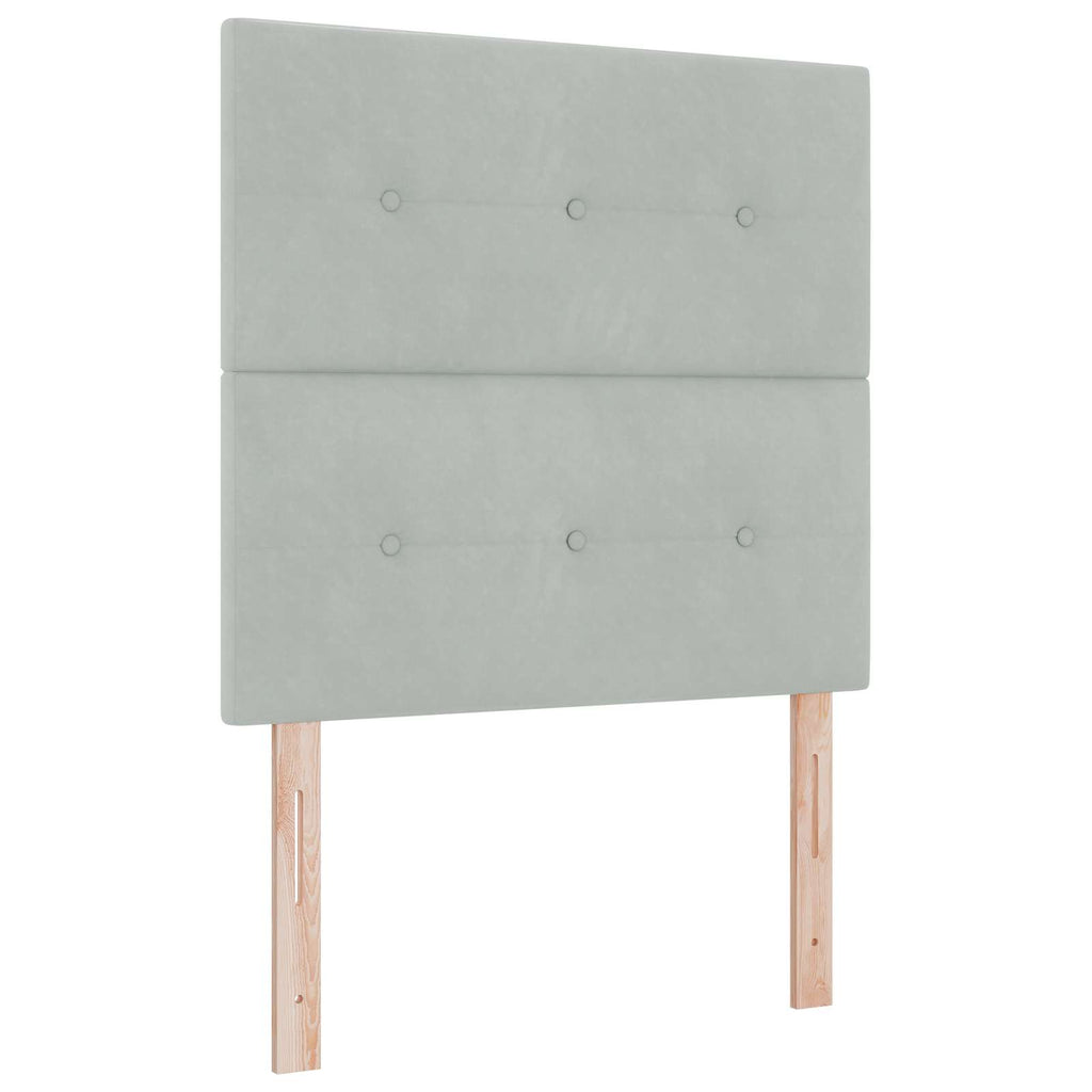 LED Kopfteil mit LED-Lichtleisten Hellgrau 80 cm Samt