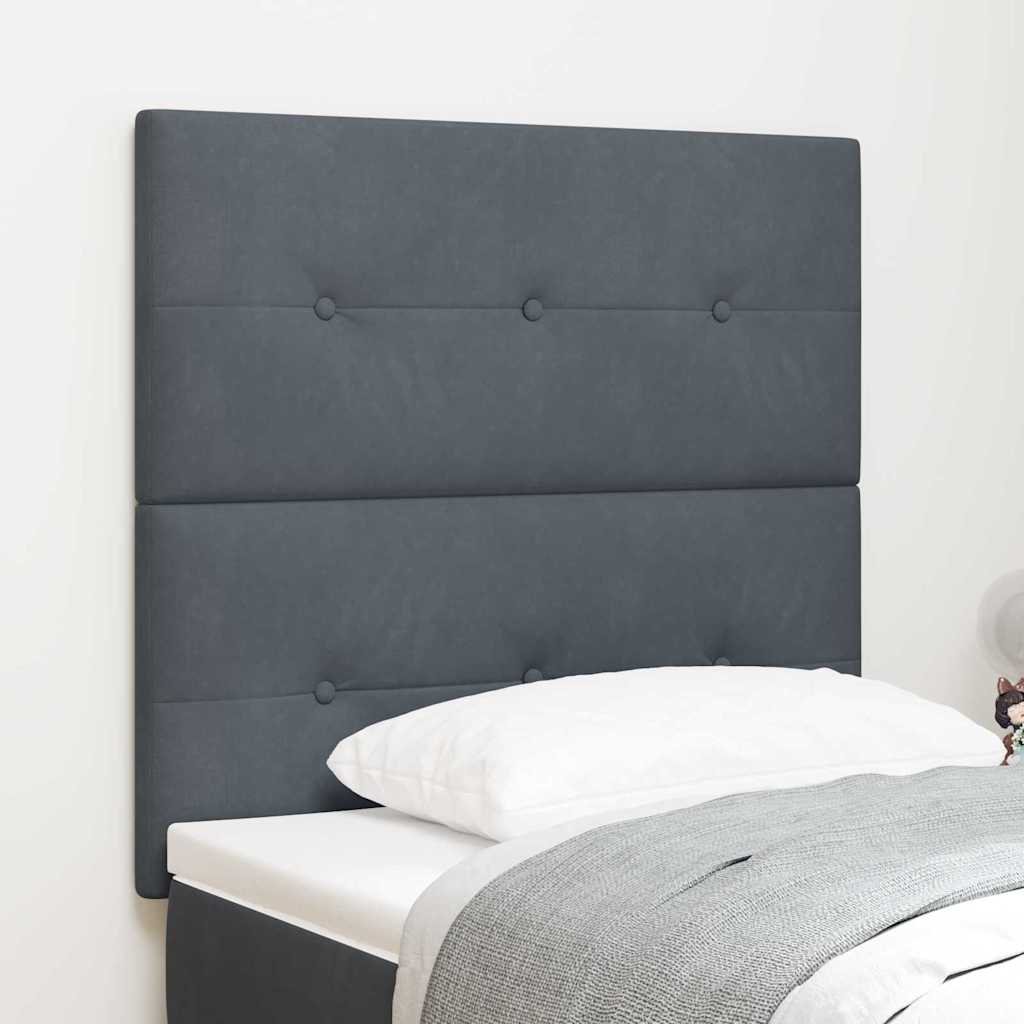 LED Kopfteil mit LED-Lichtleisten Grau 80 cm Samt