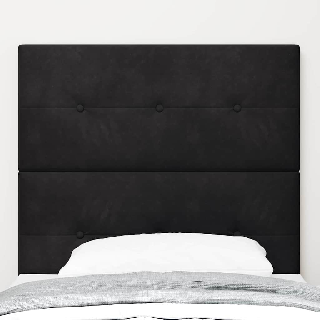LED Kopfteil mit LED-Lichtleisten Schwarz 80 cm Samt