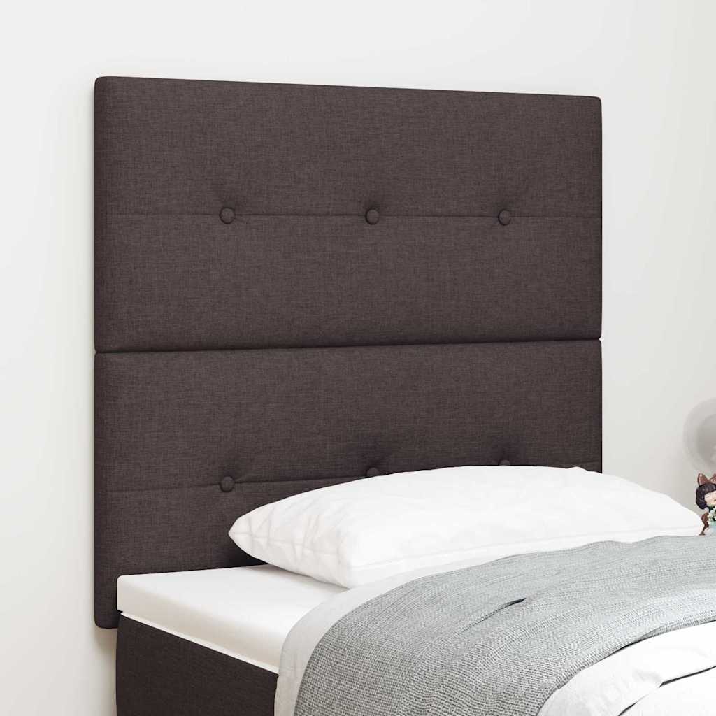 LED Kopfteil mit LED-Lichtleisten Dunkelbraun 90 cm Stoff