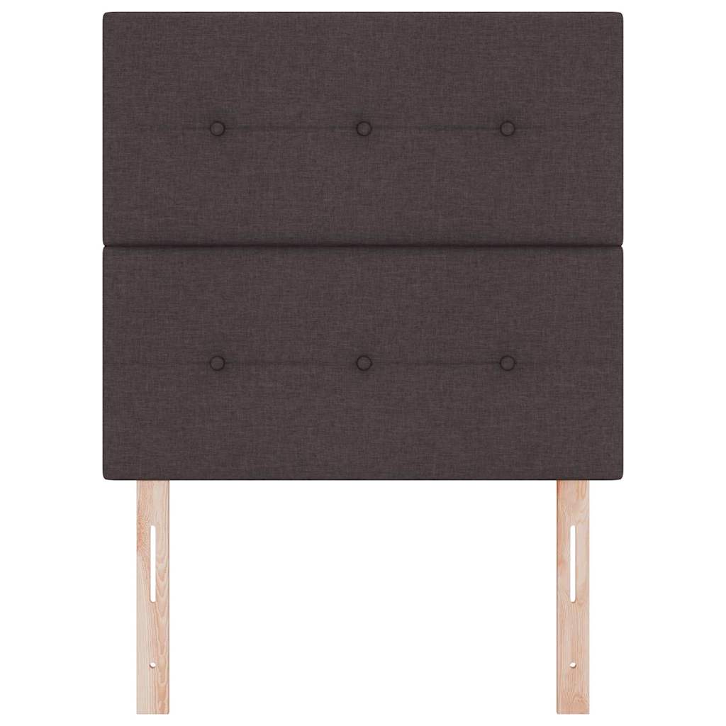 LED Kopfteil mit LED-Lichtleisten Dunkelbraun 90 cm Stoff