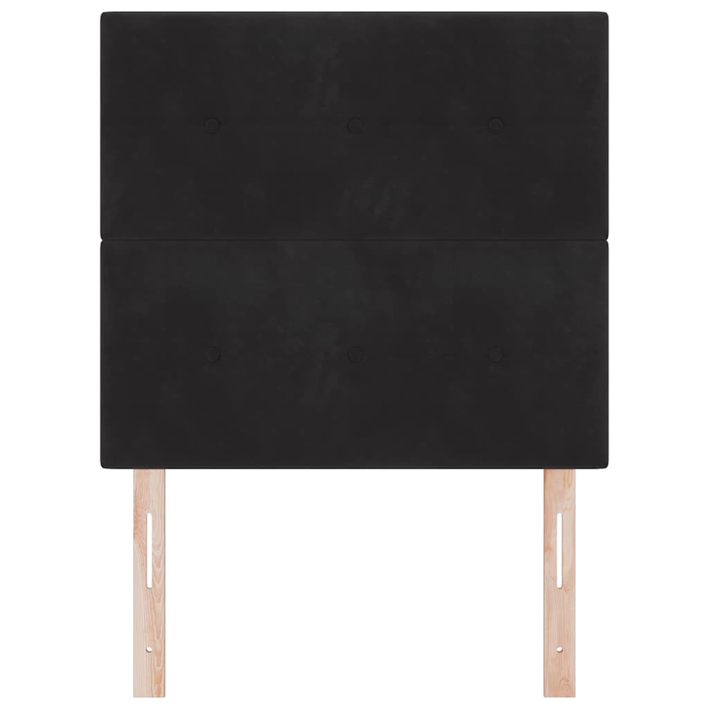 LED Kopfteil mit LED-Lichtleisten Schwarz 90 cm Samt