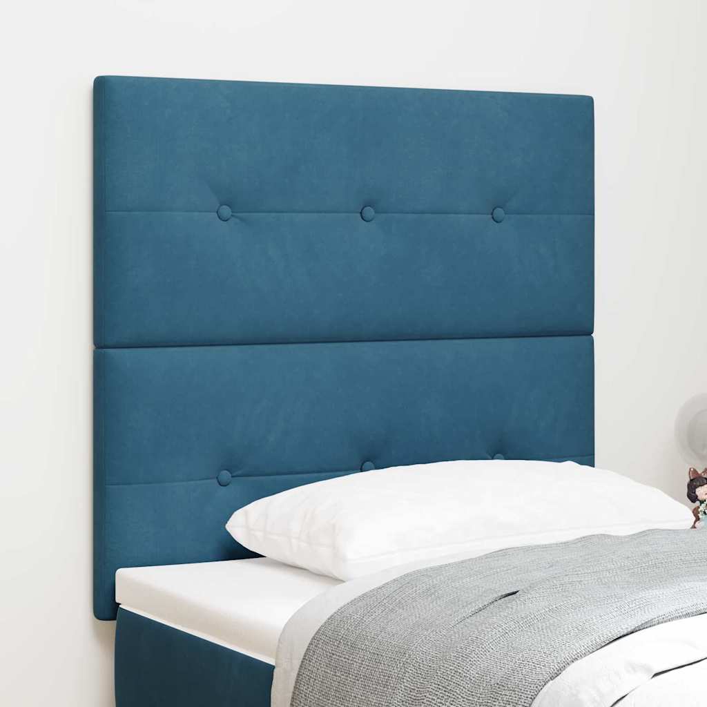 LED Kopfteil mit LED-Lichtleisten Blau 90 cm Samt