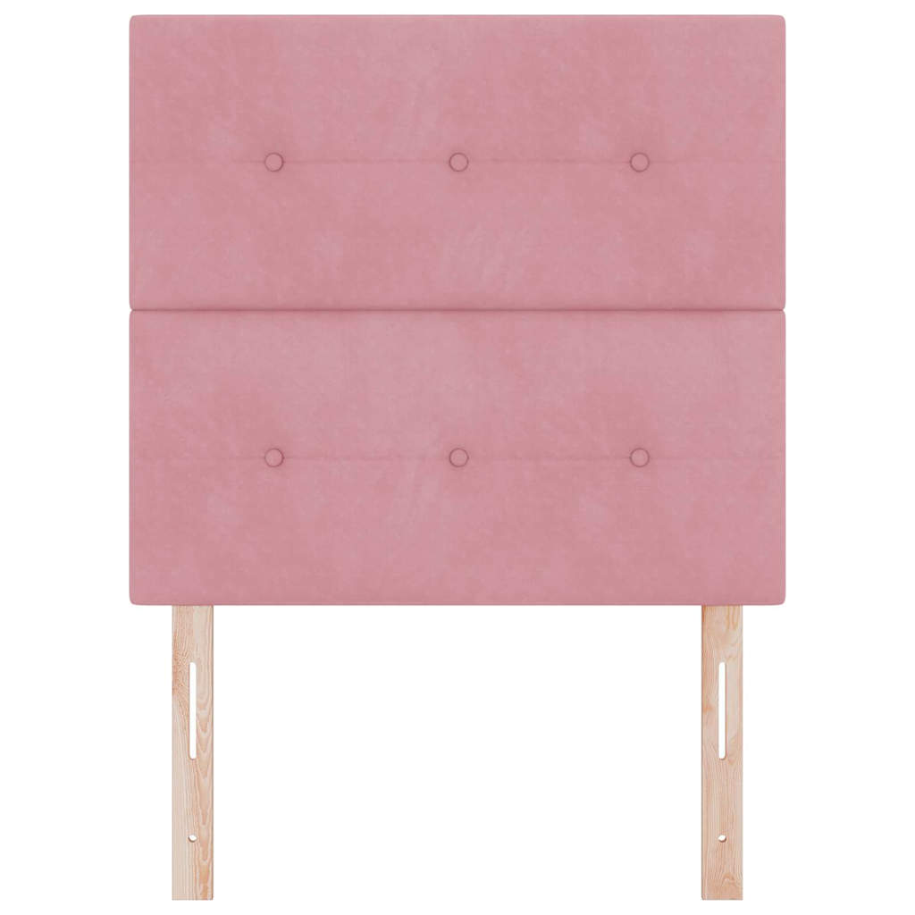 LED Kopfteil mit LED-Lichtleisten Rosa 90 cm Samt