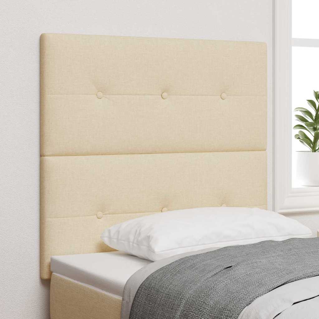 LED Kopfteil mit LED-Lichtleisten Creme 100 cm Stoff