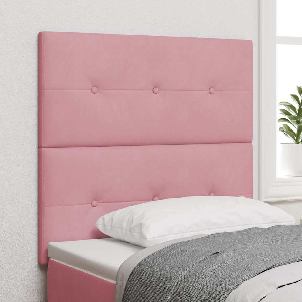 LED Kopfteil mit LED-Lichtleisten Rosa 100 cm Samt