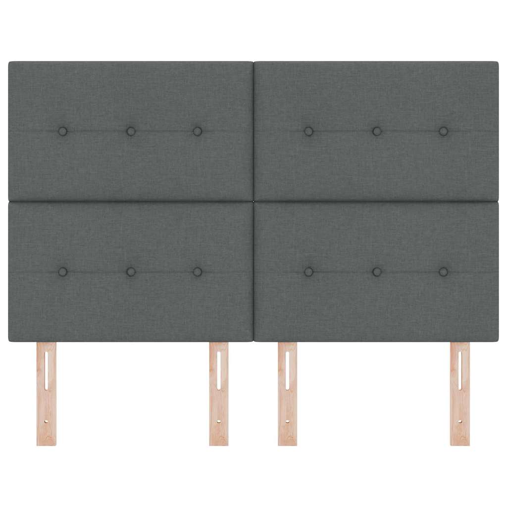 LED Kopfteil mit LED-Lichtleisten Dunkelgrau 144 cm Stoff