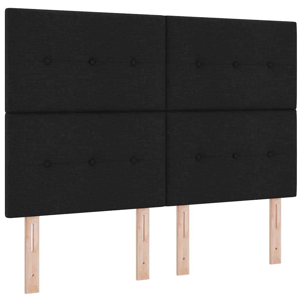 LED Kopfteil mit LED-Lichtleisten Schwarz 144 cm Stoff