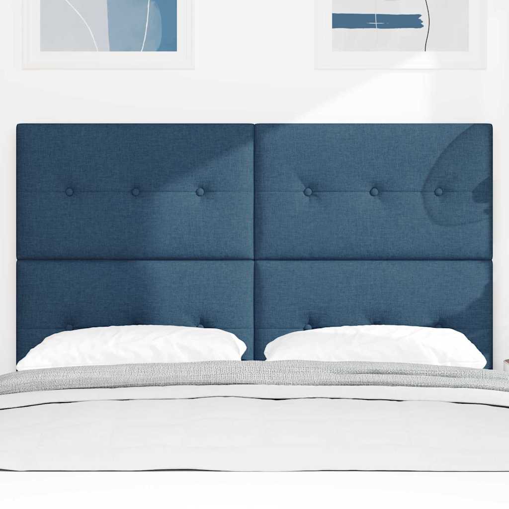 LED Kopfteil mit LED-Lichtleisten Blau 144 cm Stoff