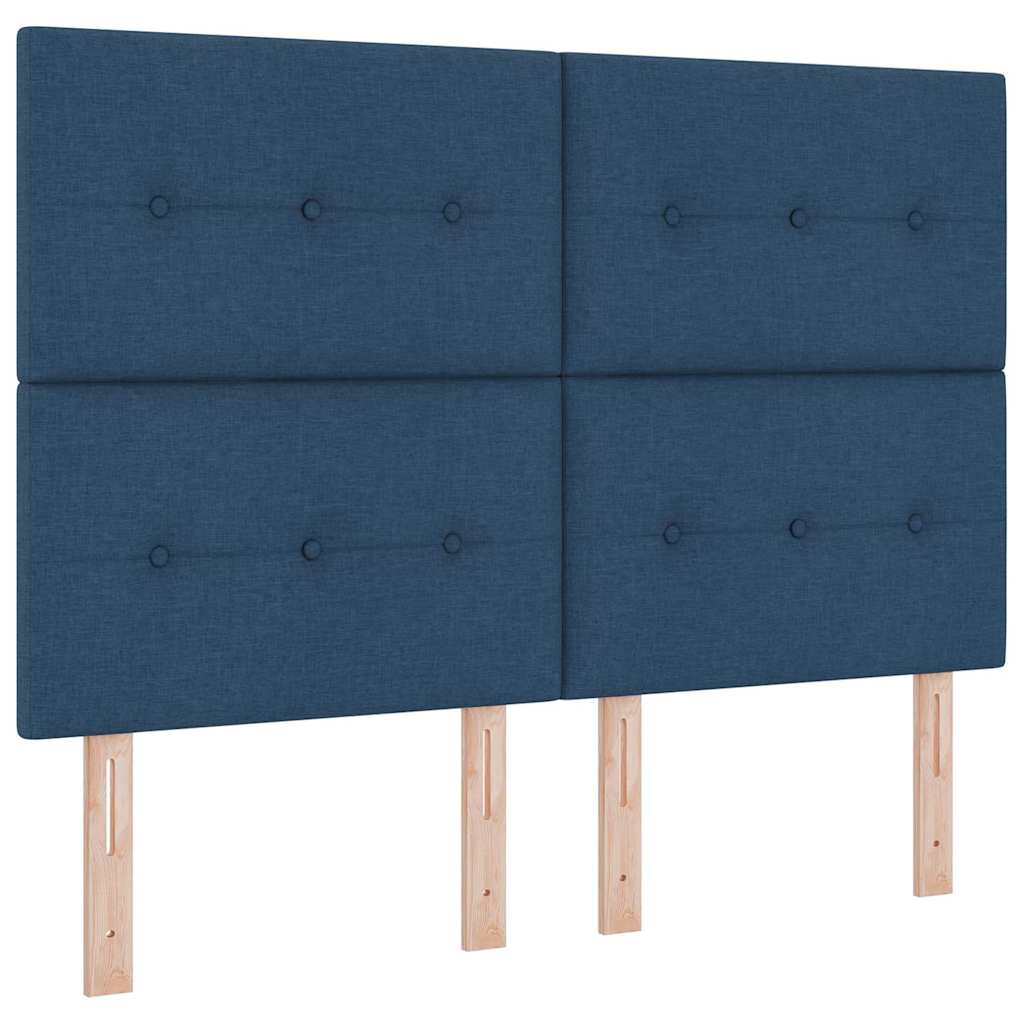 LED Kopfteil mit LED-Lichtleisten Blau 144 cm Stoff