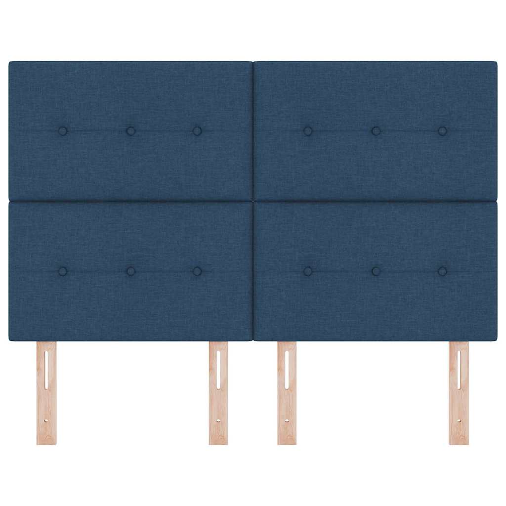 LED Kopfteil mit LED-Lichtleisten Blau 144 cm Stoff