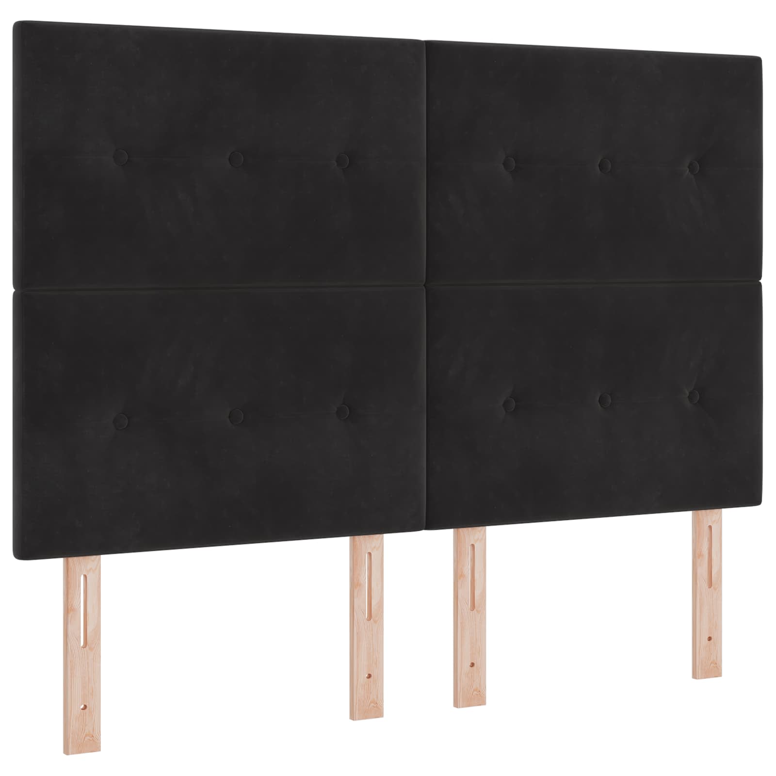 LED Kopfteil mit LED-Lichtleisten Schwarz 144 cm Samt