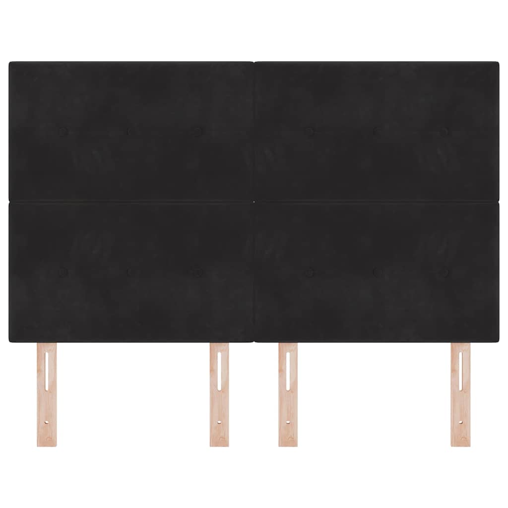 LED Kopfteil mit LED-Lichtleisten Schwarz 144 cm Samt